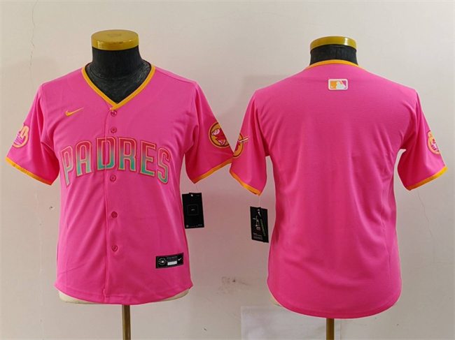 Youth San Diego Padres Blank Pink Stitched Baseball Jersey